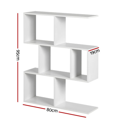Floating Wall Shelf 3-Tier S-Shape Bookshelf | Home & Living - 3