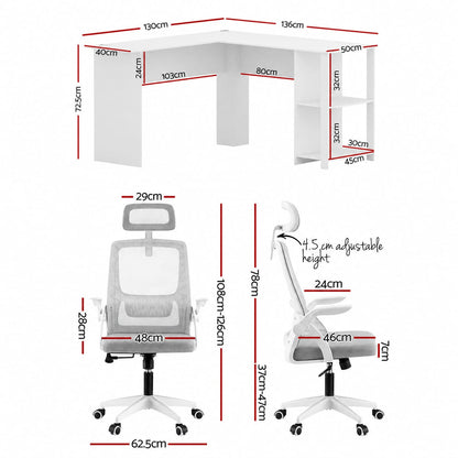L Shaped Desk Set 136x130x72.5cm
