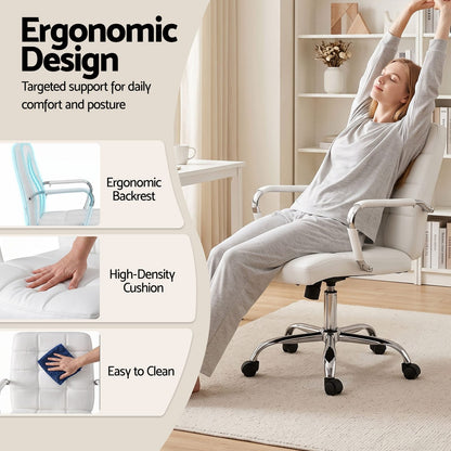 Office Desk Set White 100x60x74cm