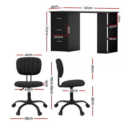 Computer Desk Set 120cm 120x49x75.5cm
