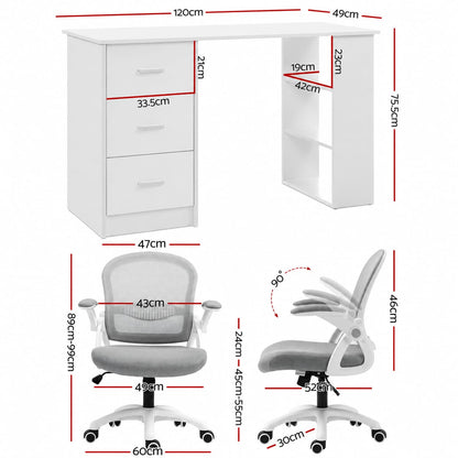 Computer Desk Set With Storage 120x49x75.5cm