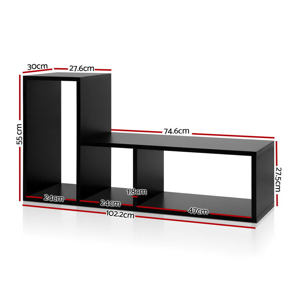 Bookshelf L Shape Diy - Black