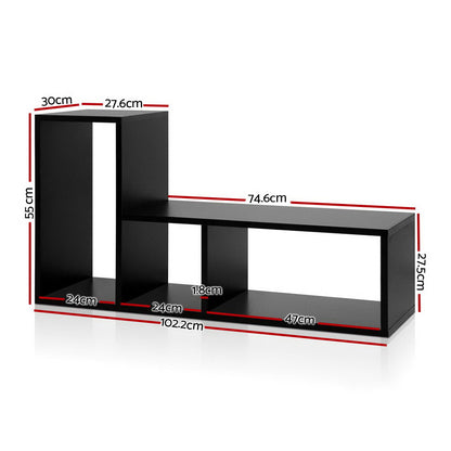 Bookshelf L Shape Diy - Black