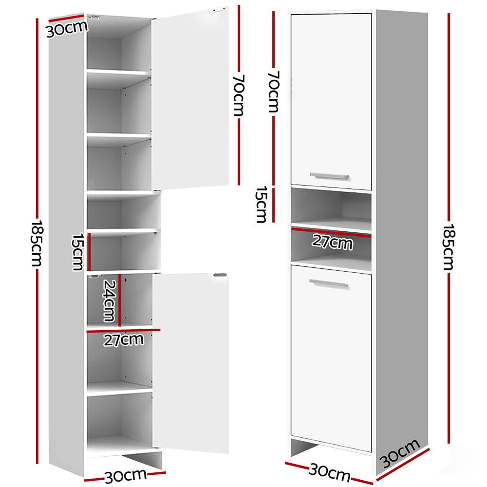 Bathroom Cabinet Storage 185Cm White