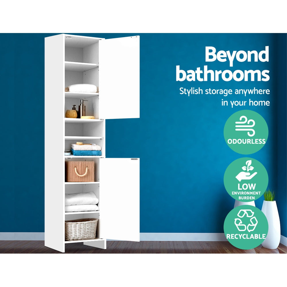 Bathroom Cabinet Storage 185Cm White