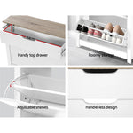 Sleek Shoe Rack Cabinet - 16 Pairs White