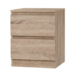 Bedside Table 2 Drawers - Pepe Oak