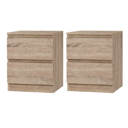 Bedside Table 2 Drawers Oak 40x39.5x50cm
