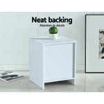 2x Bedside Table 2 Drawers - White