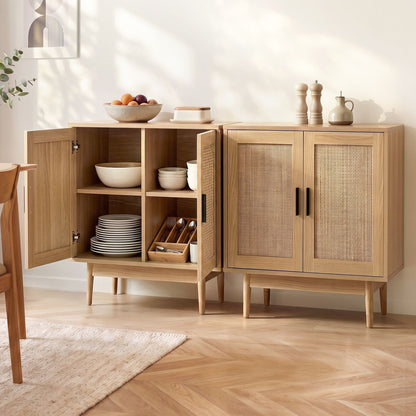 Rattan Buffet Sideboard Cabinet Set of 2 | HomeAndLiving