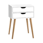 Bedside Table 2 Drawers - Bodie White
