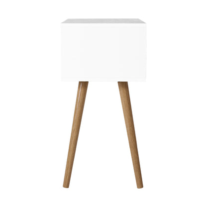 Bedside Table 2 Drawers - Bodie White