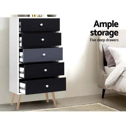 5 Chest Of Drawers - Bonds White
