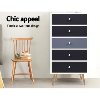 5 Chest Of Drawers - Bonds White