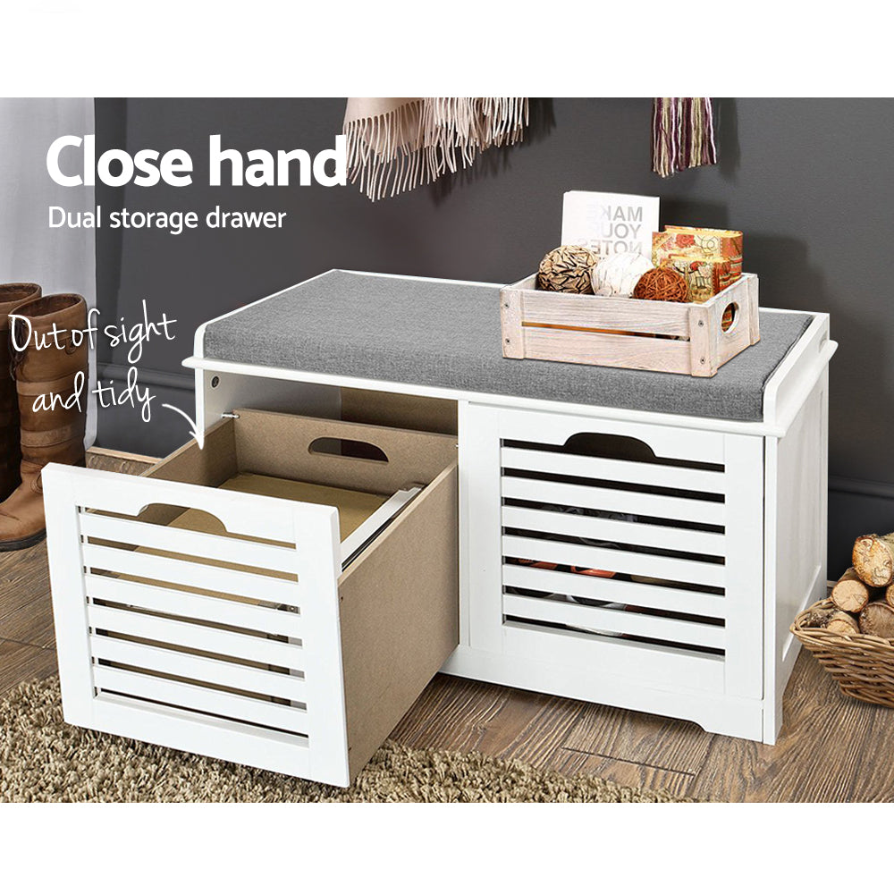 Shoe Rack Cabinet Bench White Caye