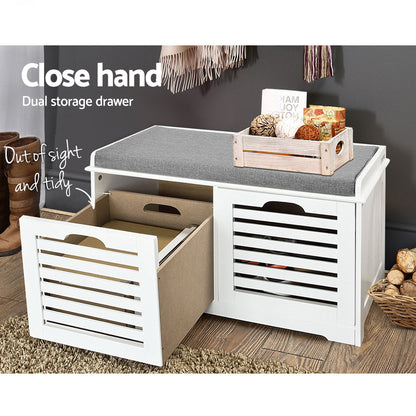 Shoe Rack Cabinet Bench White Caye