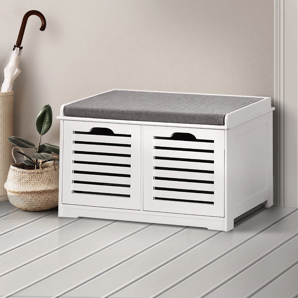 Shoe Rack Cabinet Bench White Caye