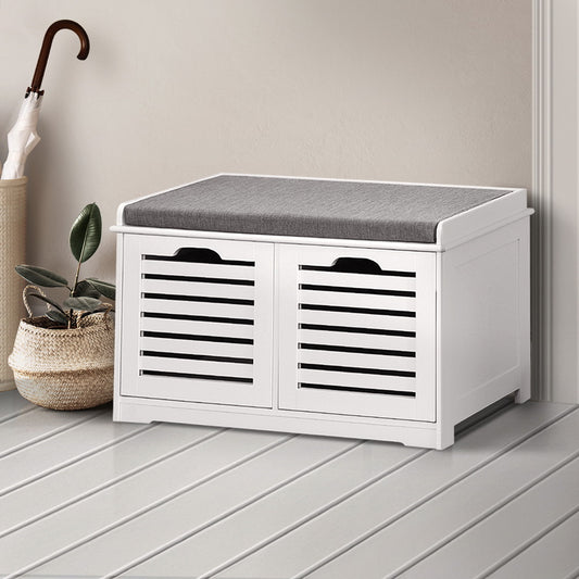 Shoe Rack Cabinet Bench White Caye