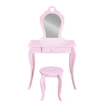 Elegant Kids Vanity Set with Mirror - Pink Dressing Table