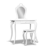 Vanity Dressing Table and Stool Set for Kids - White