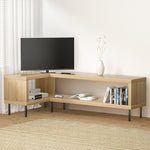 Corner Entertainment Unit Tv Cabinet Display Storage Shelf Wooden Pine