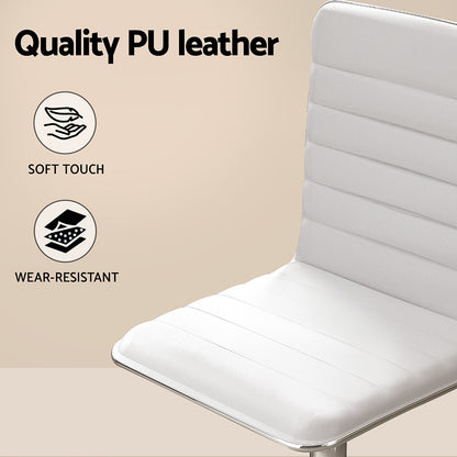 Computer Desk Office Chair Set PU Leather Home Study Table 100cm White