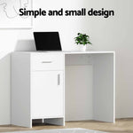 Computer Desk Drawer Cabinet White 100Cm