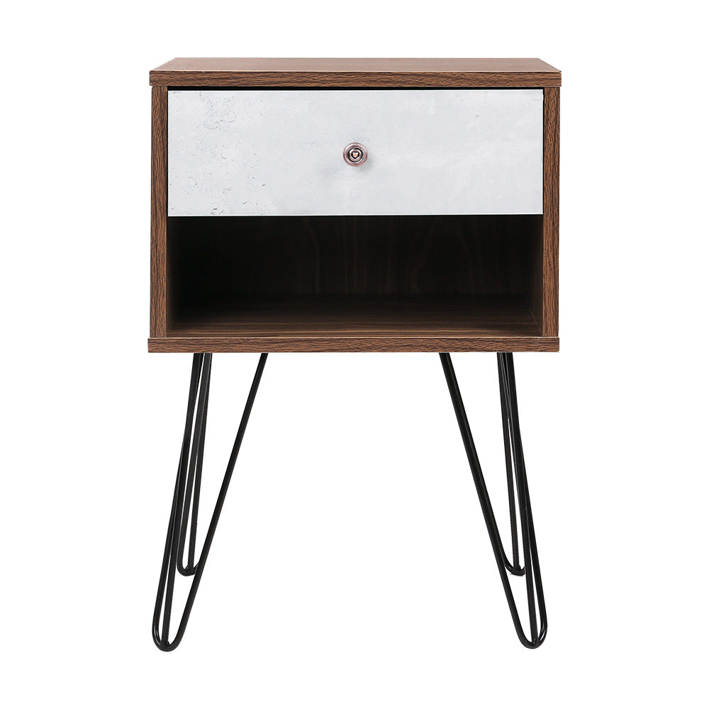 Bedside Table 1 Drawers With Shelf - Lars