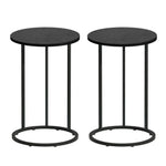 C Shaped Side Table Set of 2 Black Round | Home & Living