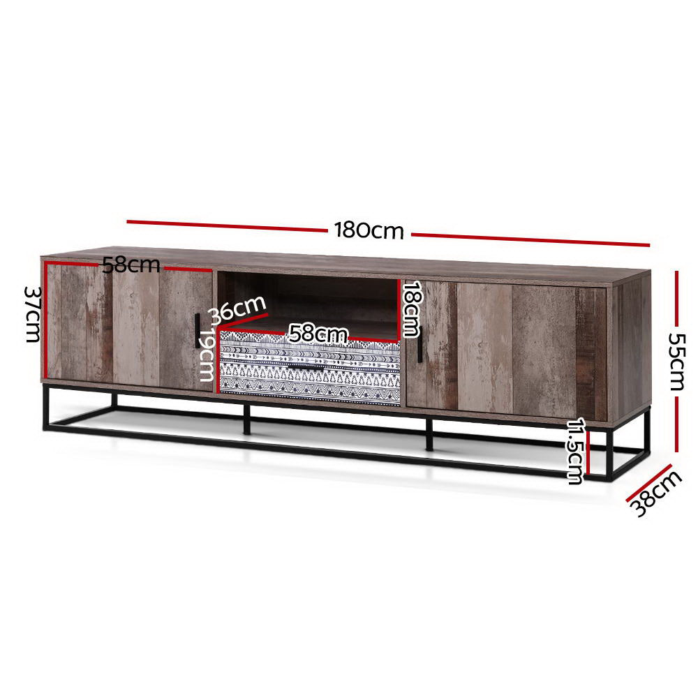 Tv Cabinet Entertainment Unit 180Cm Industrial