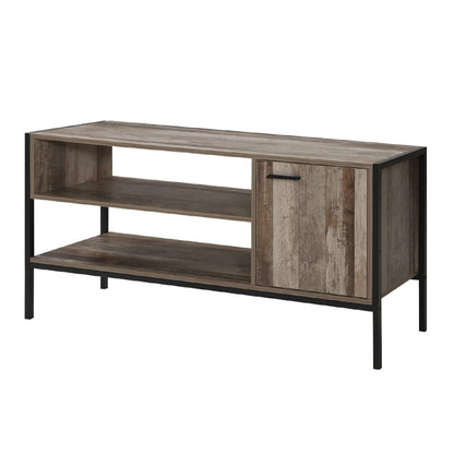 Tv Cabinet Entertainment Unit Stand Storage Wood Industrial Rustic 124Cm