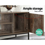 Tv Cabinet Entertainment Unit Stand Storage Wood Industrial Rustic 124Cm