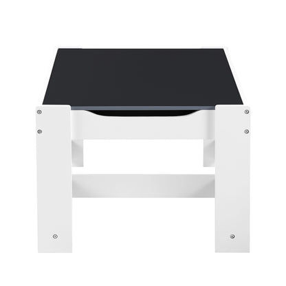 Kids Table and Chairs Set w/ Chalkboard Desk Grey