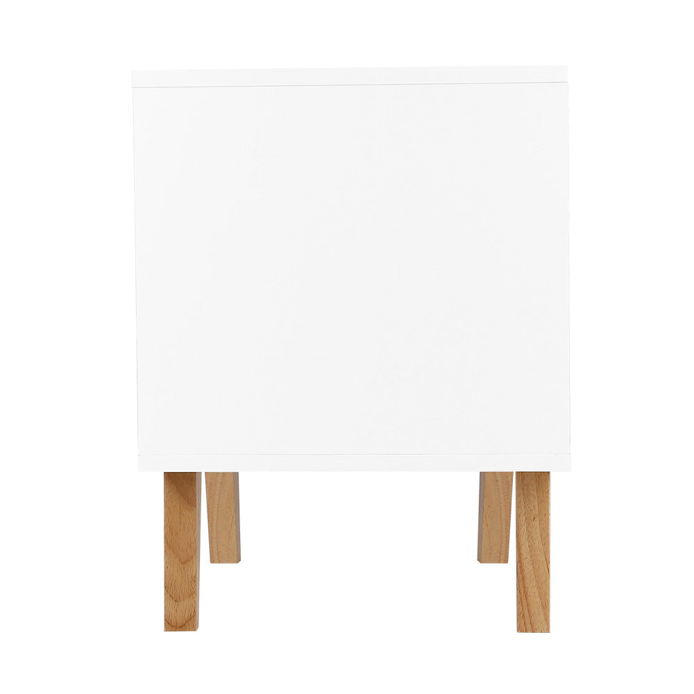 Bedside Table 2 Drawers - Anders White