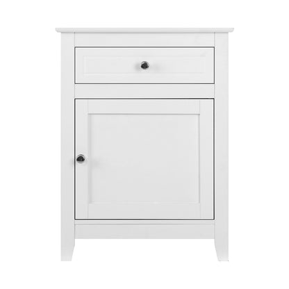Modern White Bedside Table with Drawers