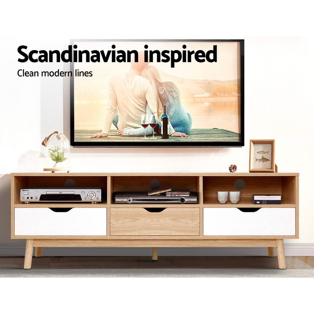 Tv Cabinet Entertainment Unit Stand Wooden Storage