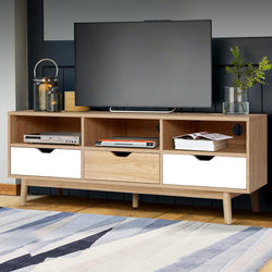 Tv Cabinet Entertainment Unit Stand Wooden Storage