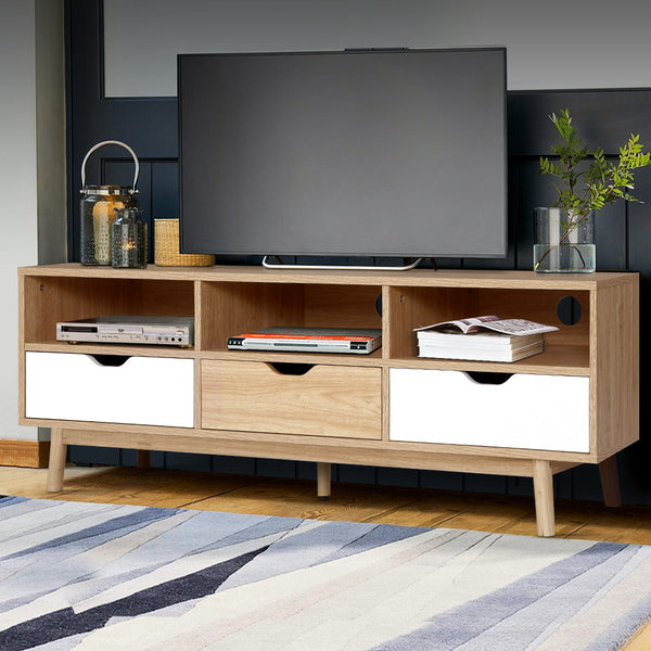  Tv Cabinet Entertainment Unit Stand Wooden Storage