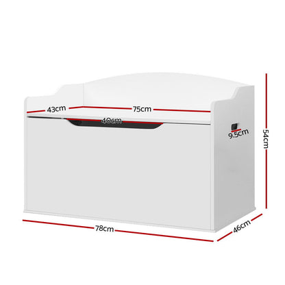 Kids Toy Box Storage Cabinet Chest Blanket Children Clothes Organiser White
