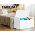 Kids Toy Box Storage Cabinet Chest Blanket Children Clothes Organiser White