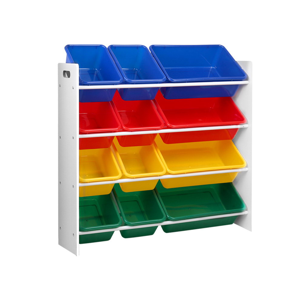 Kids Toy Box 12 Bins Bookshelf Organiser Children Storage Rack - 36×25×12cm