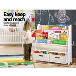 4 Tiers Kids Bookshelf Magazine Rack Children Bookcase Organiser Drawer