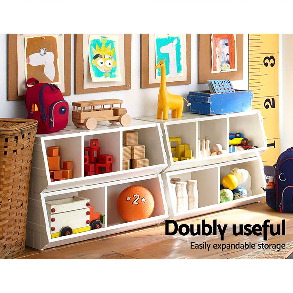 Kids Toy Box Bookshelf Storage Bookcase Organiser Display Stackable