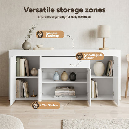 180cm Buffet Sideboard Cabinet White Storage | HomeAndLiving - 6