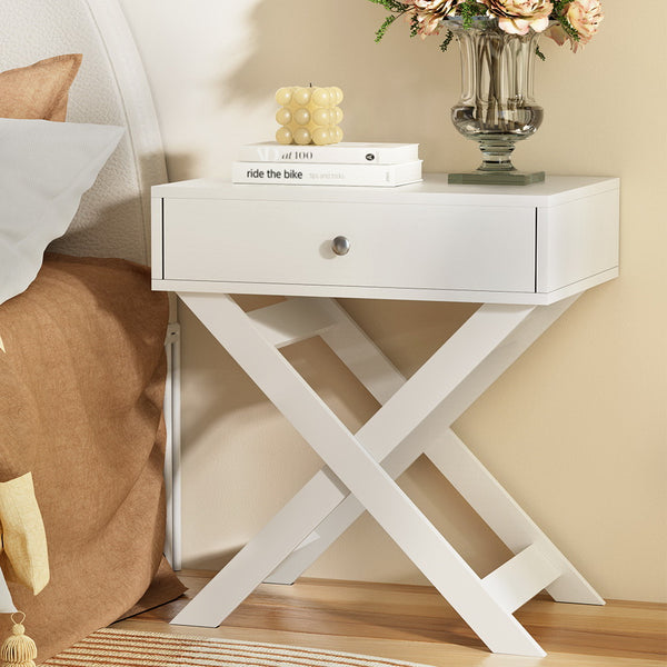  Bedside Table Drawers Side Table Storage Cabinet Nightstand White