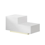 Bedside Tables 2 Drawers Side Table Rgb Led High Gloss Nightstand White