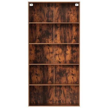 5 Tier Walnut Bookshelf 90x30x182cm