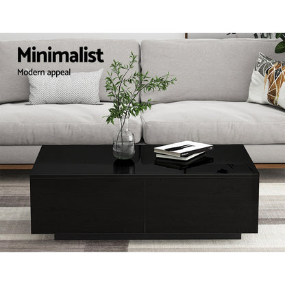 Coffee Table 4 Drawers Black Trevi