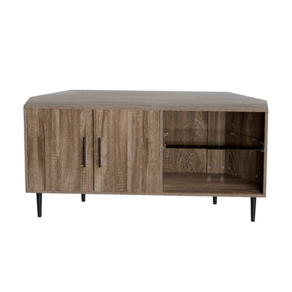 Corner Entertainment Unit Stand Tv Cabinet Open Storage Shelf 120Cm