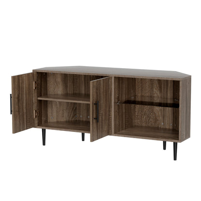 Corner Entertainment Unit Stand Tv Cabinet Open Storage Shelf 120Cm